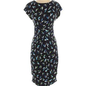 Adrianna Papell Jersey Cross Front Crew Neck Pleated Dress- Sz. 2